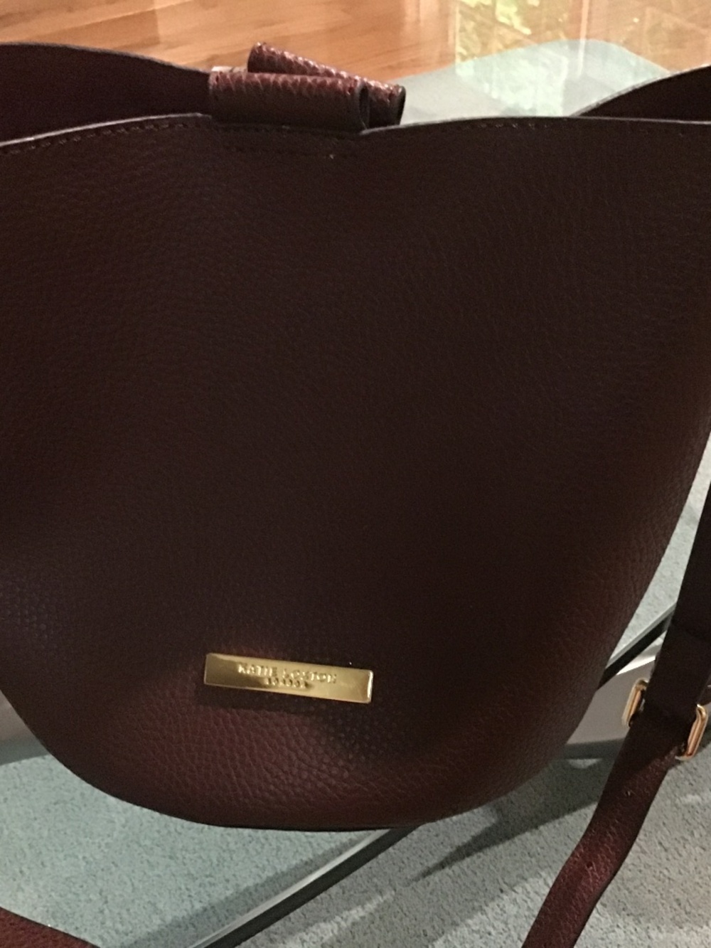 Kate Loxton London Burgandy Leather Hobo Bag Crossbody Strap Adjustable